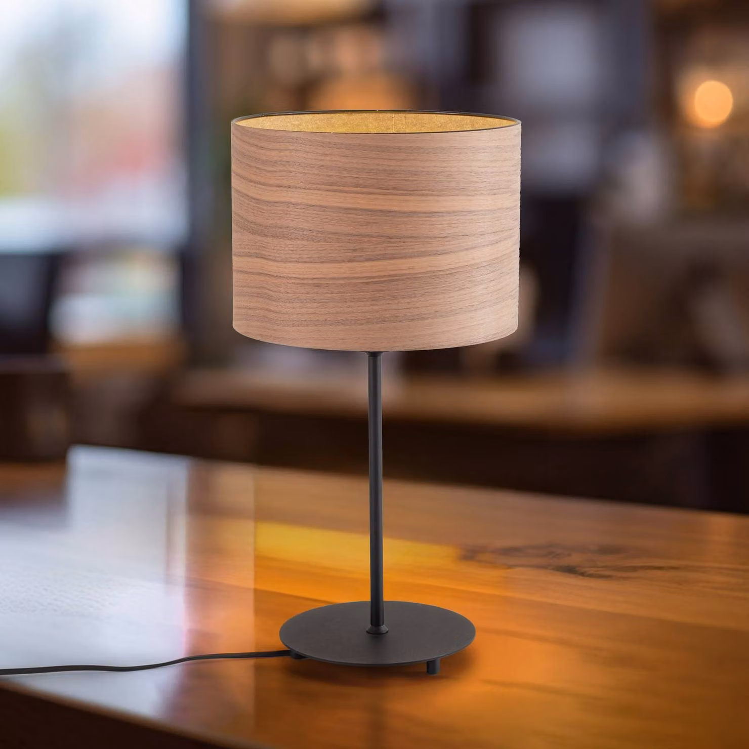Lampada da tavolo Veneer Duolla, Legno scuro, Soggiorno / Sala da pranzo, Legno, Moderno, Lampada da tavolo