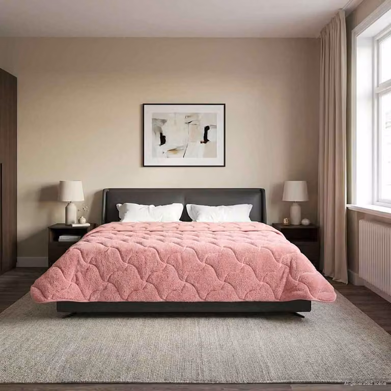 vidaXL Piumone Invernale Rosa Traspirante in Microfibra L/P: 240 x 220 cm