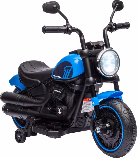 Moto Elettrica per Bambini XYLO Blu e Nero con Fari LED e Suoni