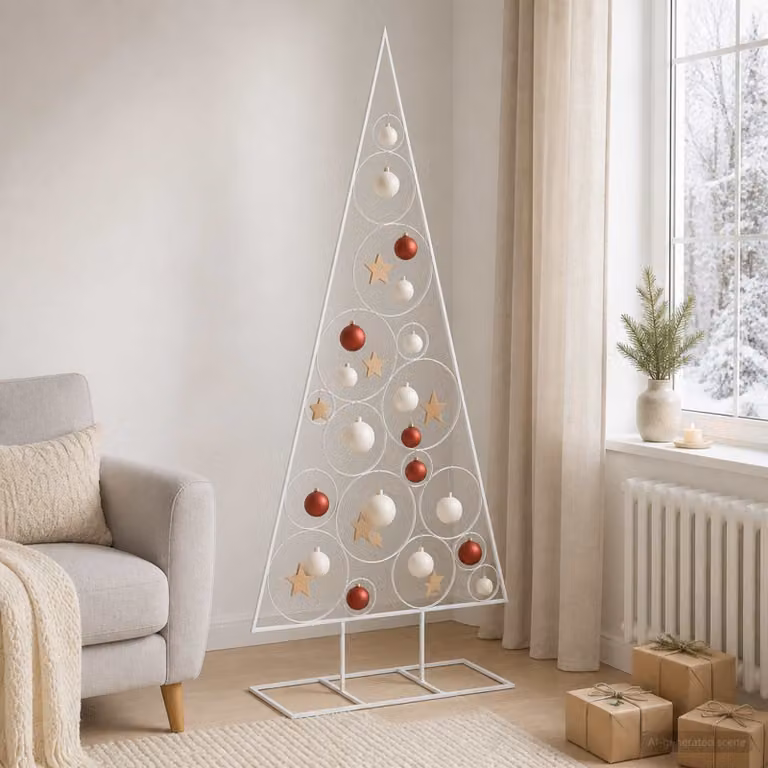 vidaXL Albero di Natale in Metallo con Supporto Circolare KUOPIO