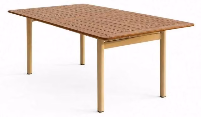 Gartentisch Esstisch Braun Holz Metall Terrasse Gartenmöbel
