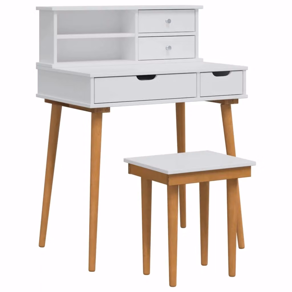 Set da Trucco FAUSKE vidaXL 3 pz Bianco L/P/H: 76 x 50 x 103,5 cm – 2