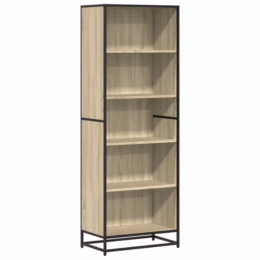 Libreria a parete Design Mania in stile industriale in legno e metallo, colore marrone, L: 60 cm, P: 35 cm, H: 170,5 cm – 2