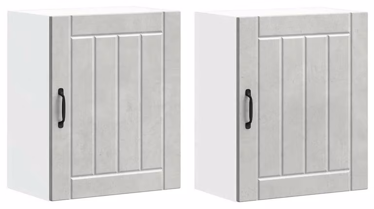 Pensili da cucina 2 pz Lucca in Legno Multistrato Grigio cemento