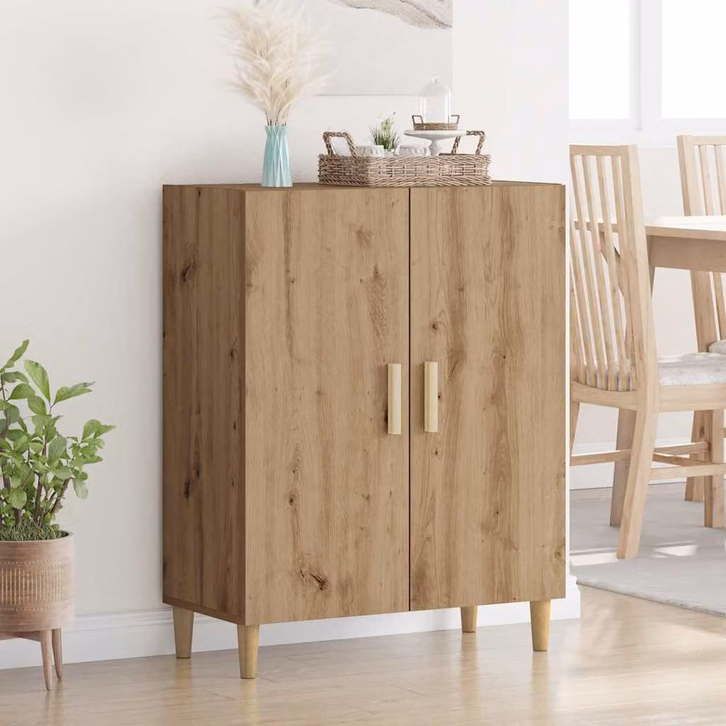 Credenza in stile rustico vidaXL in rovere color beige e marrone L: 69,5 cm, P: 34 cm, H: 90 cm