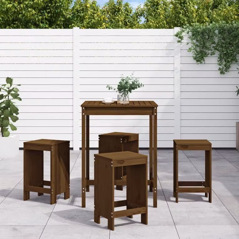 Maison Exclusive - Set Bar da Giardino 5 pz ambra in Legno Massello di Pino