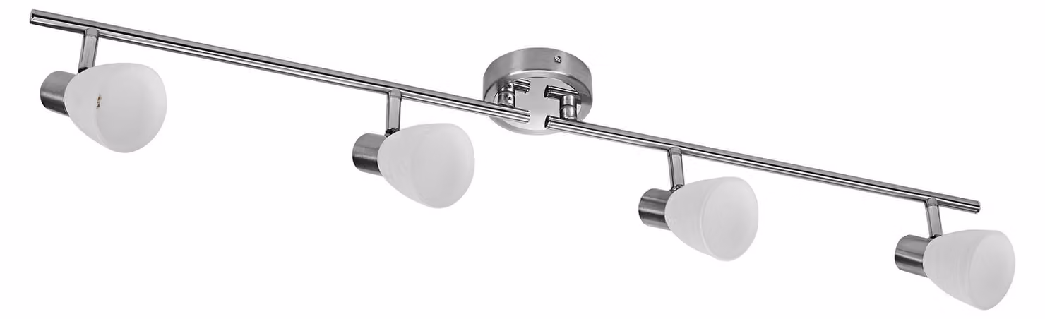 OSRAM LED Spot Vase Faretto da soffitto 4x G9, nichel spazzolato, cromo, acciaio, orientabile, diffusore in vetro