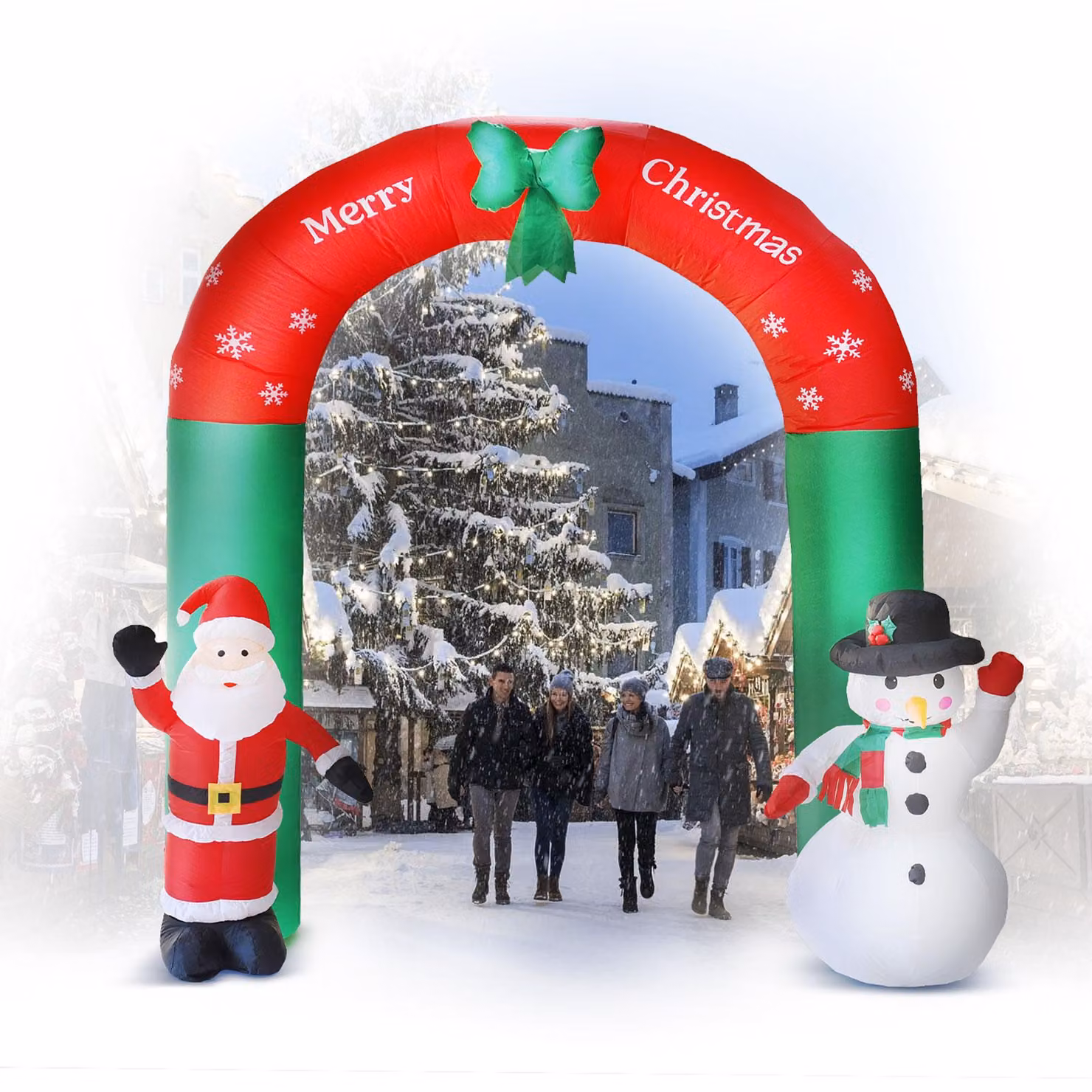 Luci natalizie da esterno alimentate a corrente - Arco natalizio gonfiabile con illuminazione a LED - XL 240x240 cm -