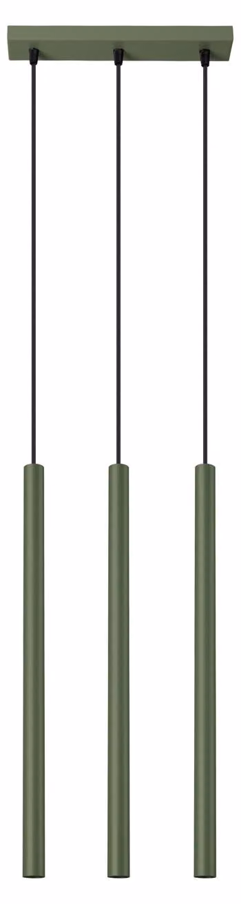Lampada a sospensione VELINO verde oliva 3xG9x8W in metallo, dimensioni: 94x30x5 cm, IP20, Pure Lume