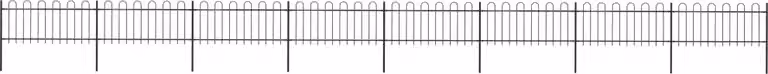 Maison Exclusive - Recinzione da Giardino con Parte Superiore ad Anello in Acciaio 1426x80 cm Nera