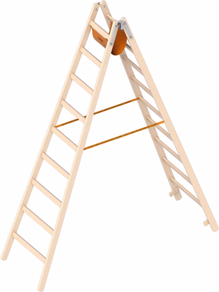 Layher Holzstehleiter 1053 nach Ö-Norm Z1501 9 Sprossen