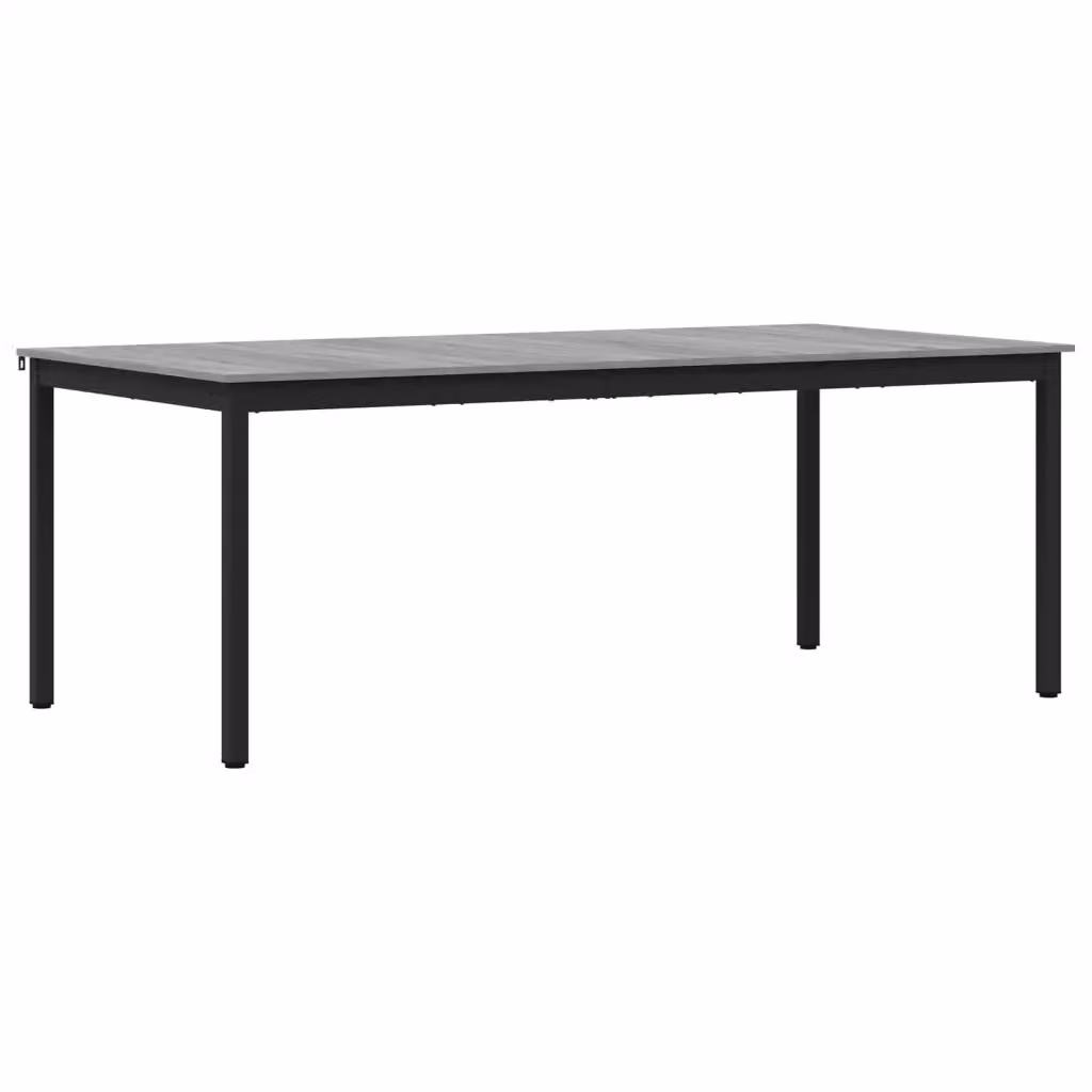 Tavolo da pranzo rettangolare moderno vidaXL in legno ingegnerizzato e metallo nero opaco L/P/H: 200 x 100 x 75 cm – 2