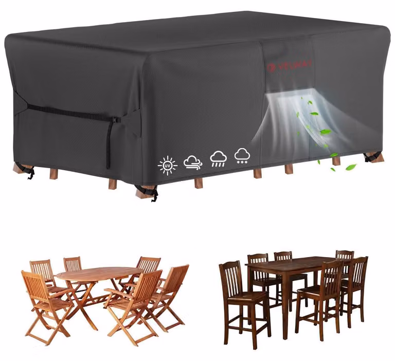 Copertura impermeabile per mobili da giardino, dimensioni 188x120x71 cm, tessuto Oxford 420D, colore nero