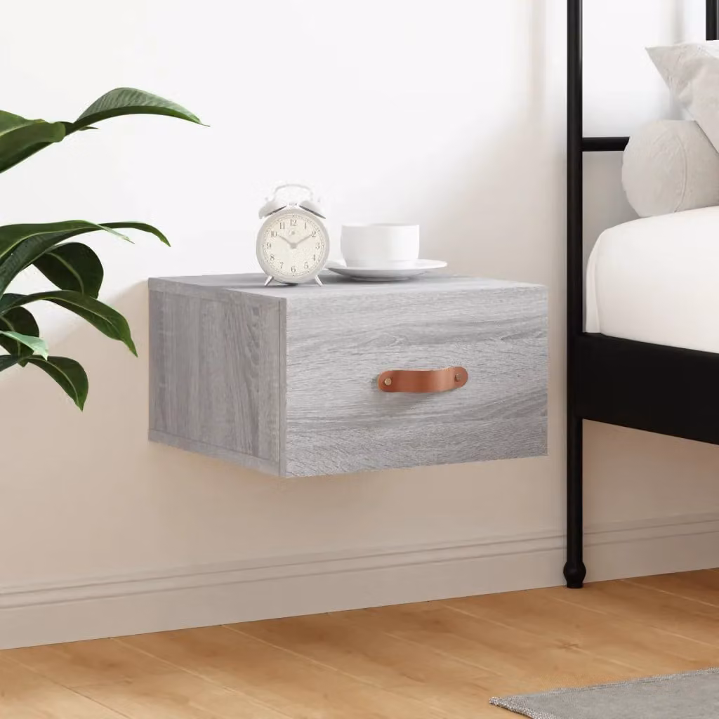 Comodino a muro vidaXL Grigio Sonoma L/P/H: 35 x 35 x 20 cm