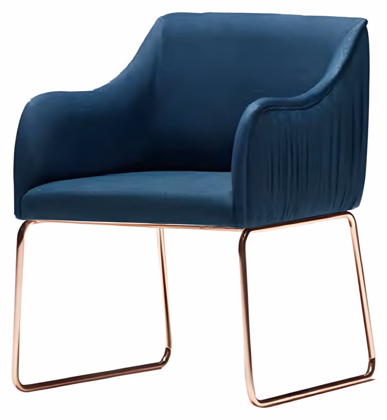 Blauer moderner Metallstuhl elegant und stilvoll