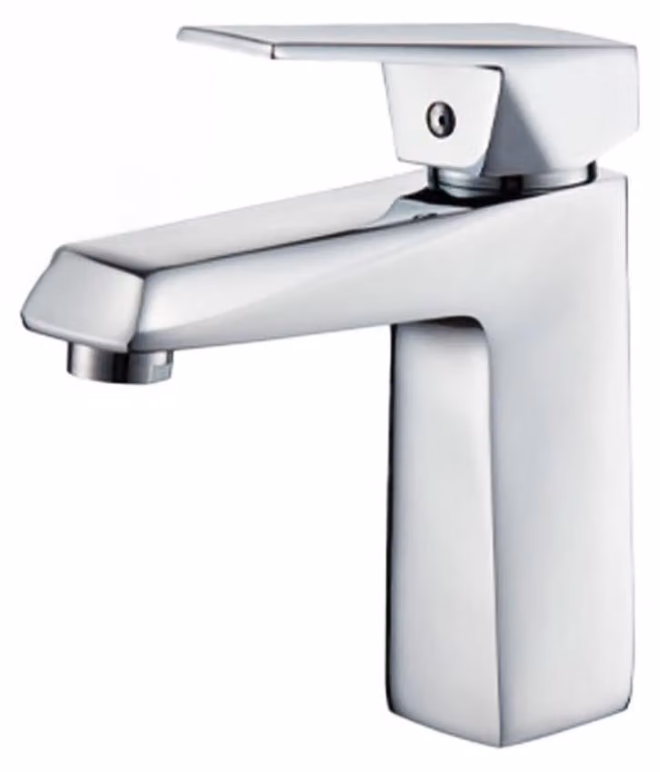 Miscelatore monocomando per lavabo, cromo, ottone, design moderno, confezione singola