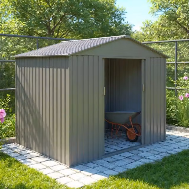 Casetta da giardino in metallo - MJ 8 x 6 - 4,7 m² - antracite