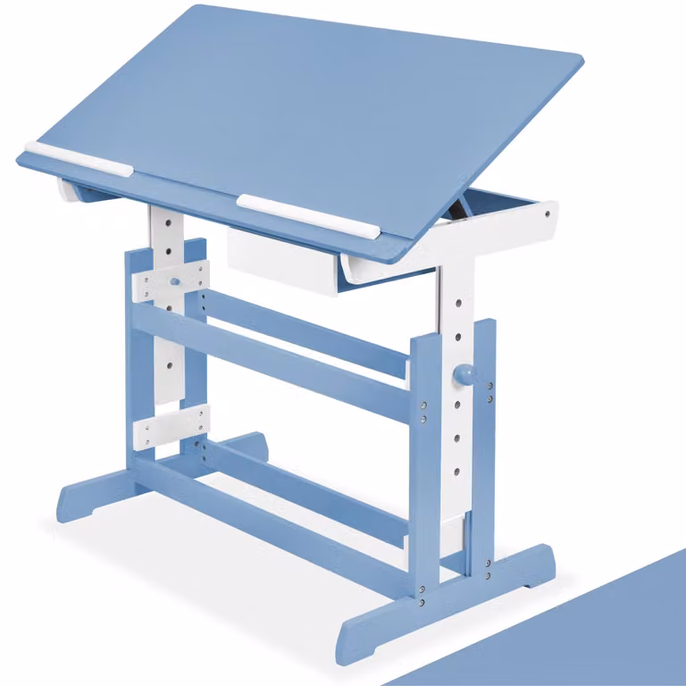 Scrivania regolabile in altezza e inclinabile TecTake GmbH blu L: 109 cm, P: 55 cm, H: 63-94 cm