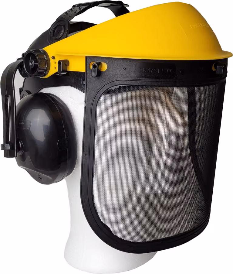 Protezione per il viso per decespugliatori Protezione per gli occhi Protezione per le orecchie Visiera Lavori di giardinaggio