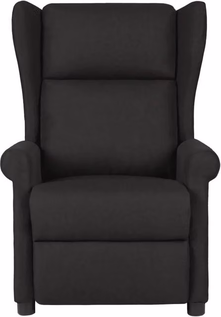 Poltrona Reclinabile Relax vidaXL in Tessuto Nero con Braccioli e Struttura in Metallo e Legno – 1