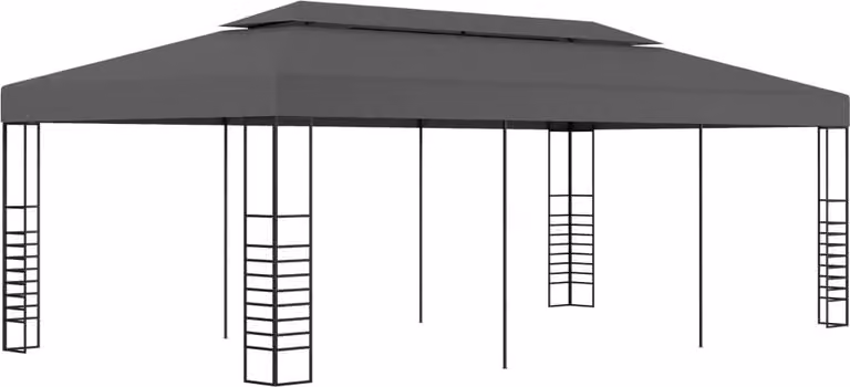 The Living Store Gartenpavillon 3x6 m Anthrazit