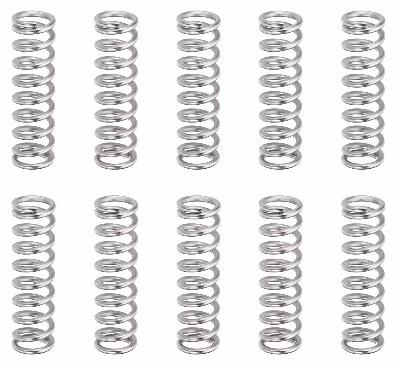 Molle a compression, 10 pezzi, dimensioni 1x7x25 mm, acciaio inossidabile 304