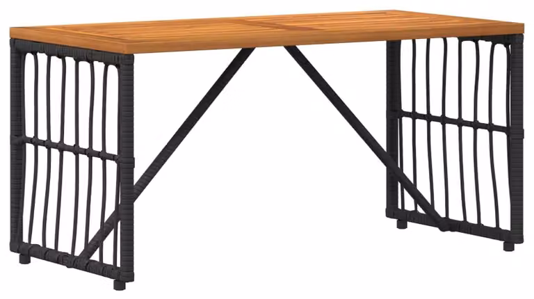 Tavolo da esterno in acciaio e rattan sintetico, dimensioni 80x40 cm