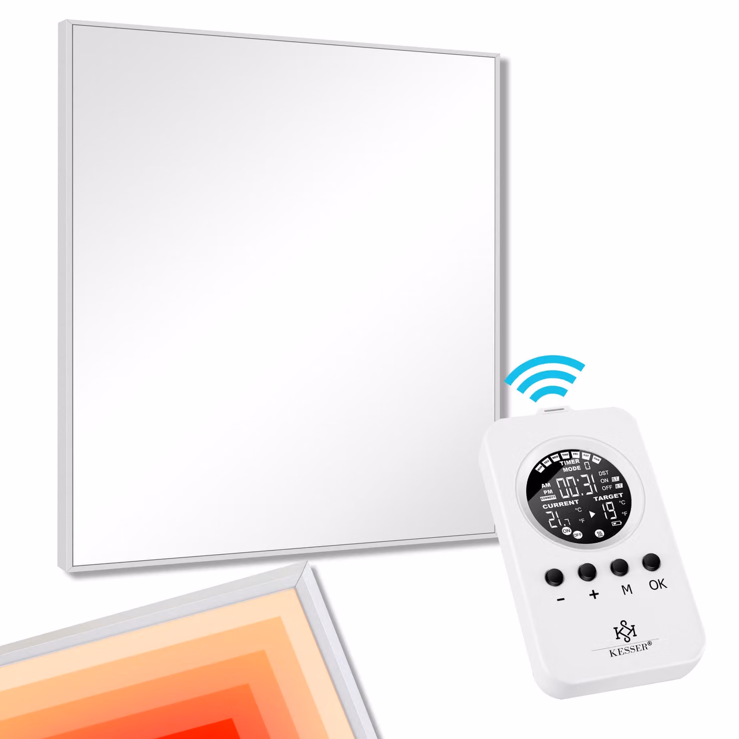 Riscaldatore a infrarossi KESSER® con termostato - Riscaldatore a infrarossi da parete - Riscaldatore elettrico IP44