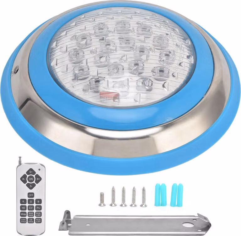Lampada subacquea a LED per piscina AC12V RGB HighPower con telecomando a 18 tasti (54W-5400LM)