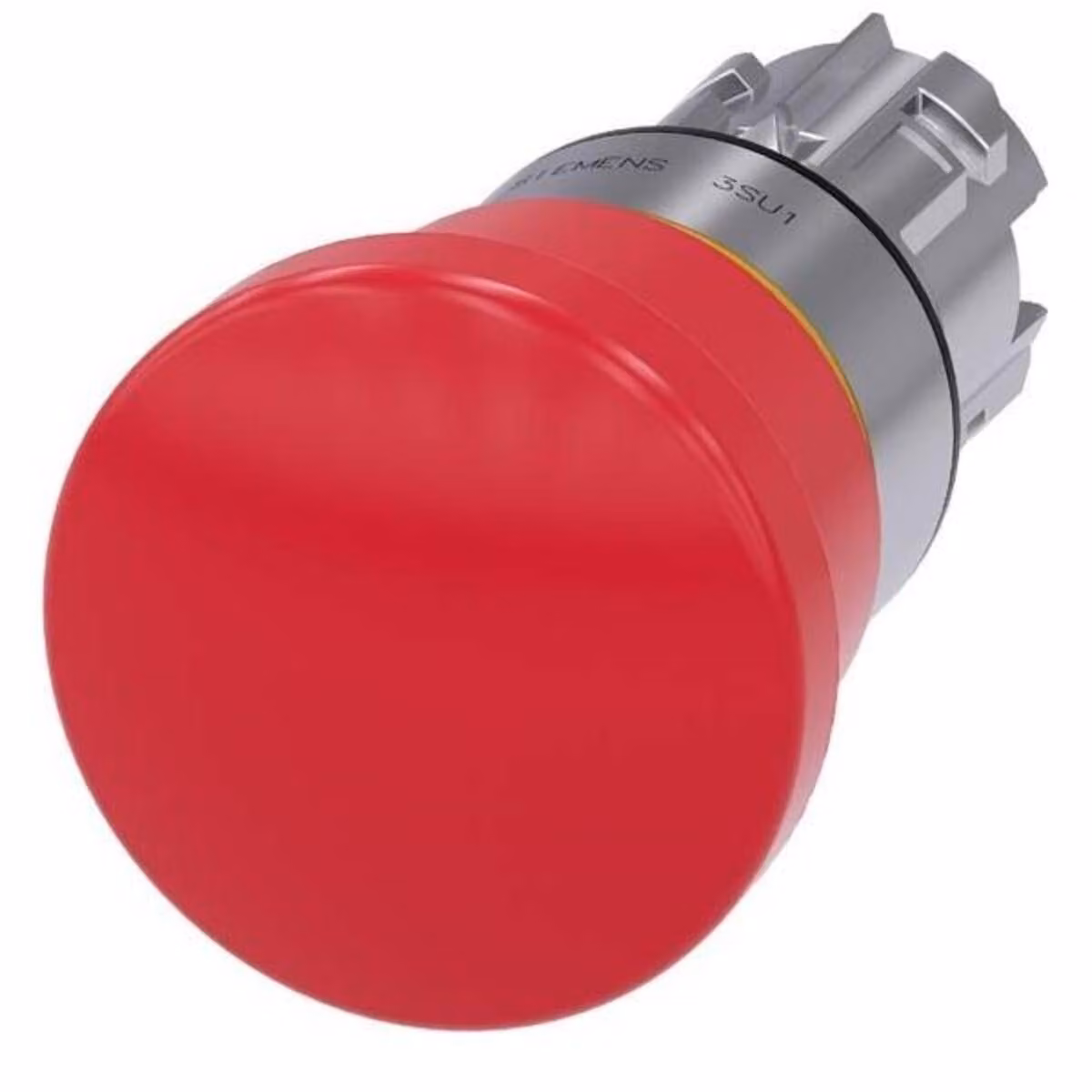Interruttore di emergenza Siemens, pulsante a fungo anello frontale in metallo, rosso lucido Sgancio a strappo SIRIUS ACT 3SU1050-1HA20-0AA0 1 S (3SU1050-1HA20-0AA0)