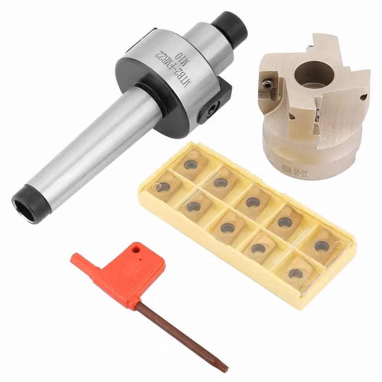 Prolunga per fresa piana MT2-FMB22, con testa fresante 400R e 10 inserti CNC