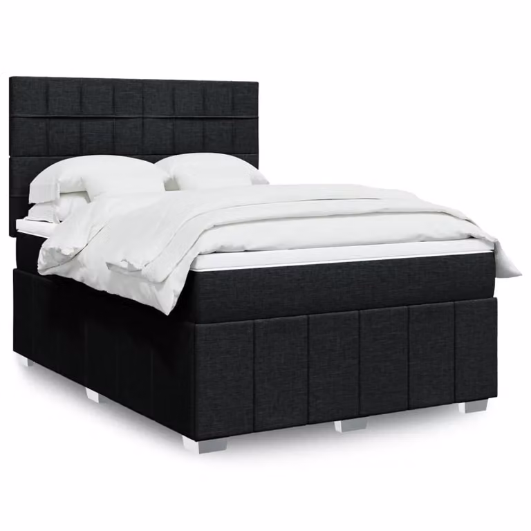 Maison Exclusive - Letto boxspring con materasso nero 140x190 cm Tessuto