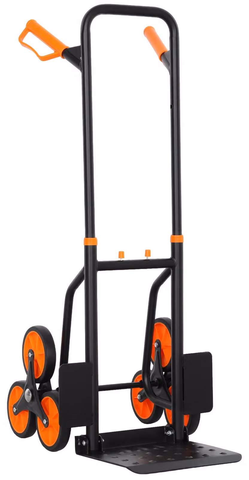 Carrello trasporta-scale pieghevole - Struttura in acciaio - Capacità massima: 120 kg - Altezza: 106,5 cm - Colore: arancione