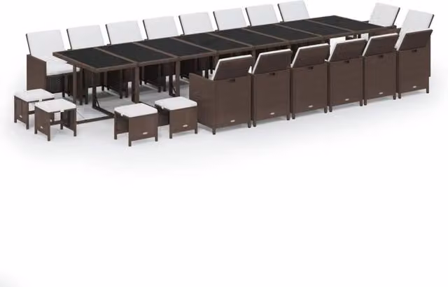 Set da pranzo da giardino 21 pz marrone in polyrattan 02_0014436