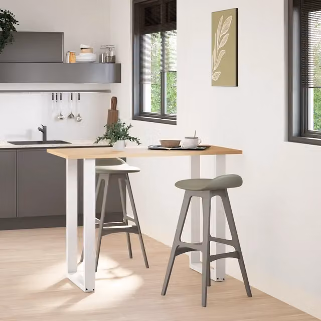 Gambe per tavolo da bar a forma di U 2 pz | Piede del tavolo bianche 60x(100-101) cm in acciaio