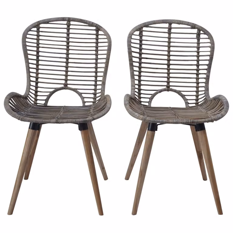 vidaXL Sedie da pranzo 6 pz. Rattan naturale marrone