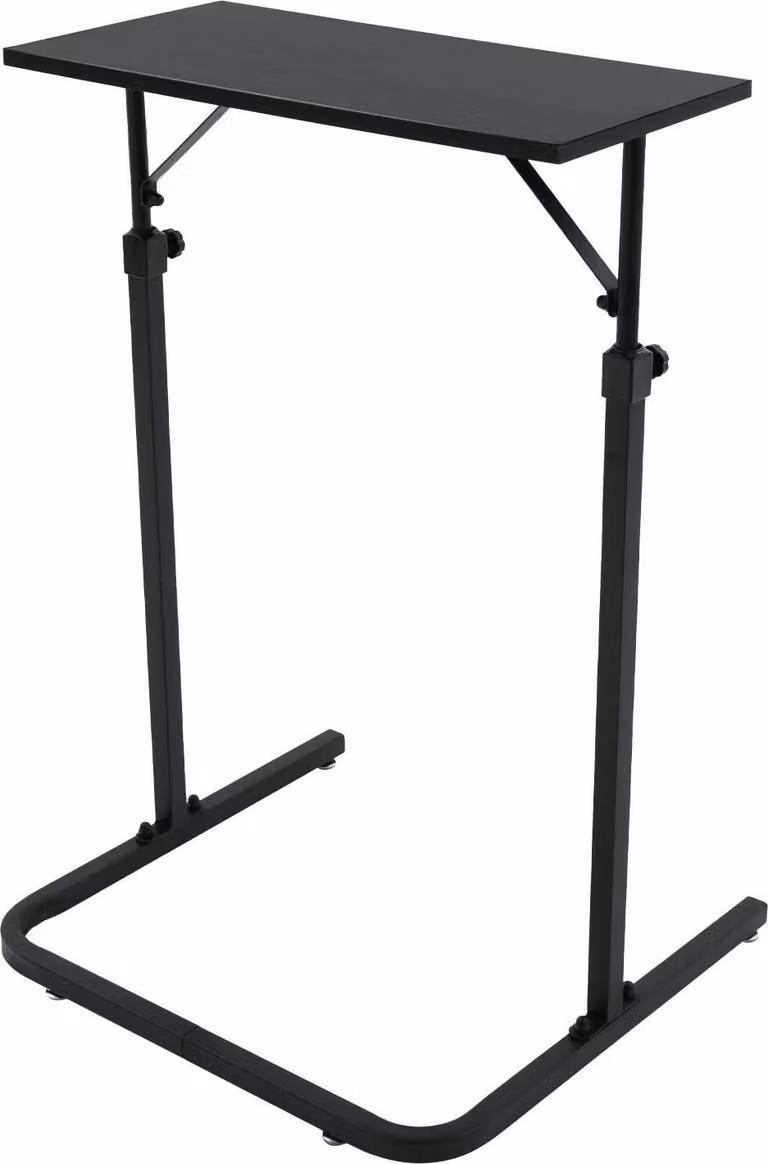 Scrivania in piedi - Scrivania per computer a forma di U - Regolabile manualmente in altezza - Telaio in acciaio indipendente - Capacità di carico 15 kg - Nero