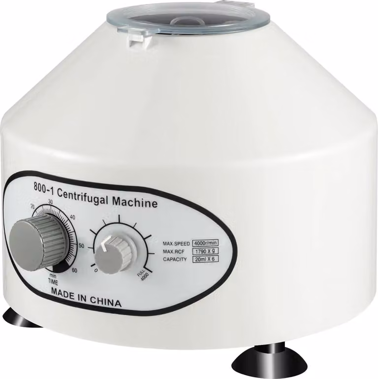 Centrifuga elettrica da laboratorio - 800-1 da banco - 1790×g RCF - Timer regolabile - 6×20 ml - 220 V - Bianco