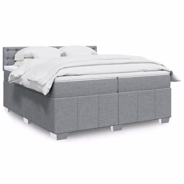 Letto Ibrido Moderno vidaXL con Materasso Grigio Chiaro e Struttura in Legno di Pino L/P: 200 x 200 cm