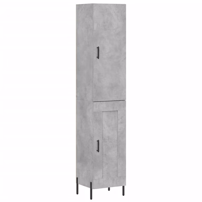 Credenza Grigio Cemento 34,5x34x180 cm in Legno Multistrato