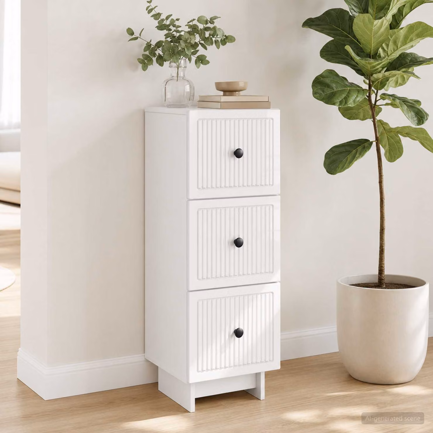Mobile con cassetti vidaXL Bianco Lucido L: 33 cm, P: 34,5 cm, H: 90 cm