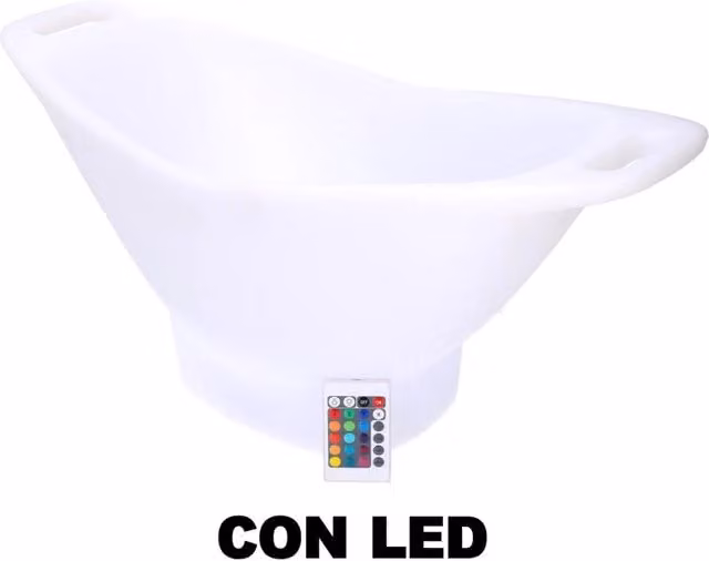 Lampada led plastica ricaricabile con portabottiglie multicolor ovale cm 64x30h28