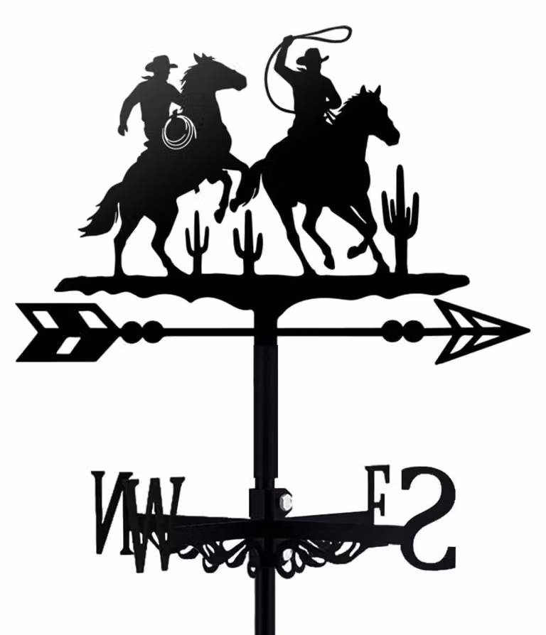 Bandiera decorativa a forma di cavallo, in metallo, colore nero, dimensioni 355x264 mm, stile western cowboy