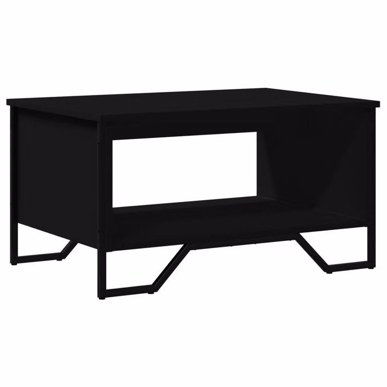 Tavolino da Salotto Nero 75x51x40 cm in Legno Multistrato