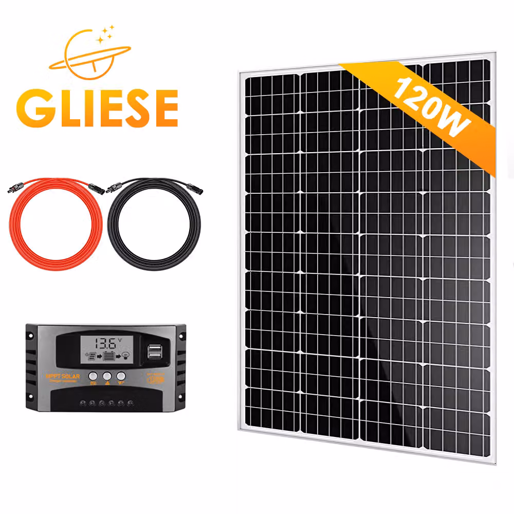 Kit completo di sistema solare da 120W Kit di pannelli solari per il campeggio in camper