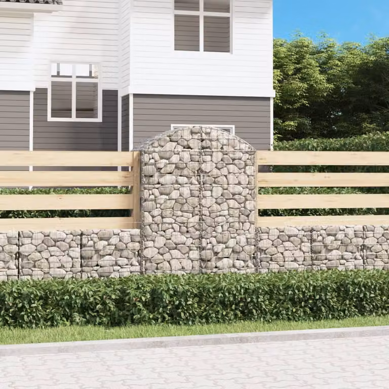 Cesto Gabbione ad Arco vidaXL in Acciaio Zincato Grigio L/P/H: 100 x 50 x 140/160 cm