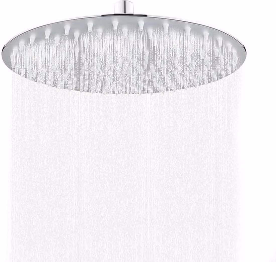 Soffione doccia rotondo Azomor in acciaio inossidabile con design girevole a 360 gradi