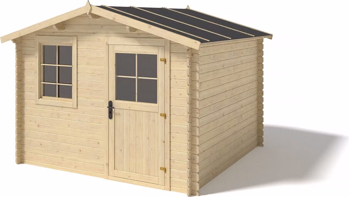 Casetta da giardino in legno - 6m2 - 3x2m - 28mm - colore: naturale