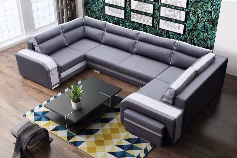 XXL Wohnlandschaft Ecksofa Sofa Couch Polster Garnitur Ecke Designer U-Form