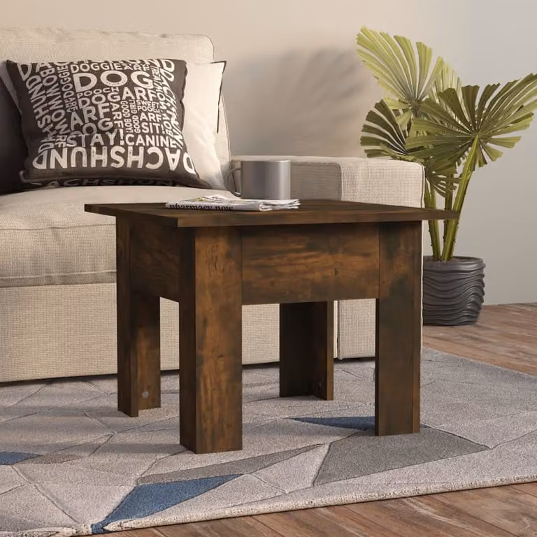 The Living Store tavolino in rovere fumé 55x55x42 cm materiale a base di legno